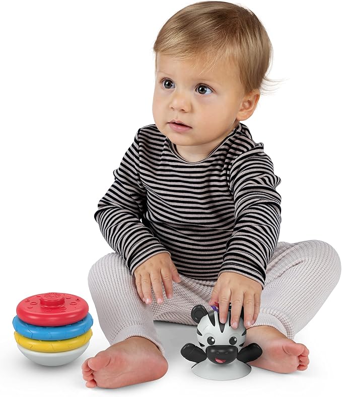 Baby Einstein Stack & Wobble Zen BPA Free Teether Toy for Cause and Effect Learning, Infants Ages 3 Months and up