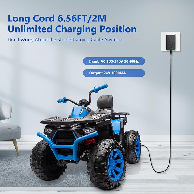 24V Battery Charger Compatible with Ride On Toys for Kids, 24Volt (28.8V) Batteries Car for Kids, for Huffy Torex UTV 4X4, 2 Pin Red Square Plug 24v Charger for Ride on Toys Kid Electric Car