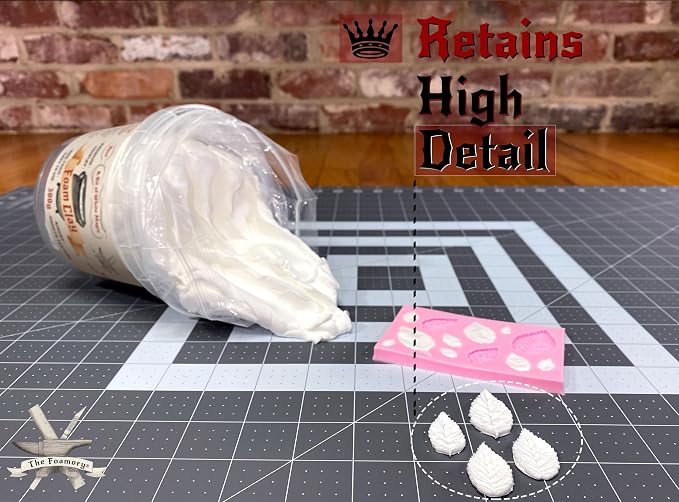 The Foamory Moldable Cosplay Foam Clay (900g White) High Density Air Dry Clay, EVA Foam Sands Paints Easily, Non-Toxic and Safe for Crafts