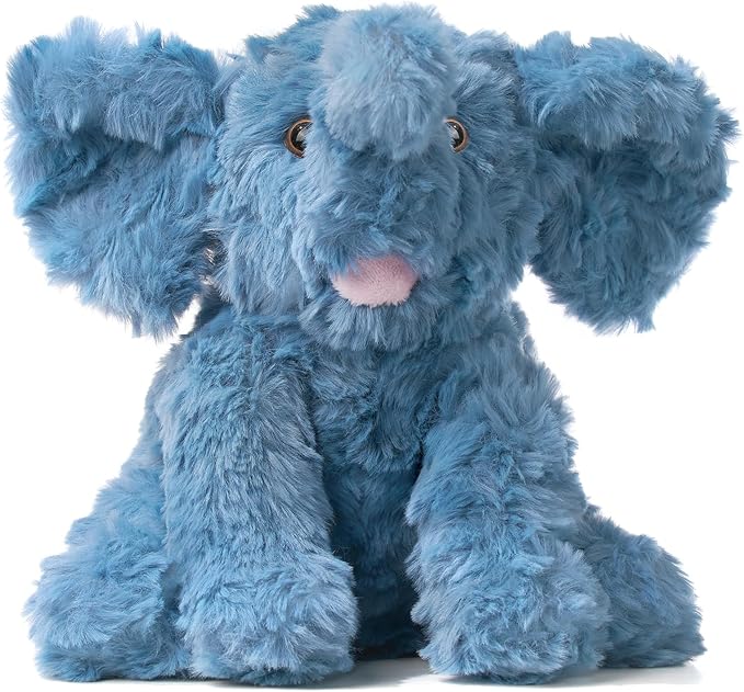 Hopearl Adorable Plush Calf Elephant Toy Floppy Elephish Ultra Soft Haggable Stuffed Animal Holiday Birthday Gift for Boys Girls Kids Toddlers, Blue, 9''