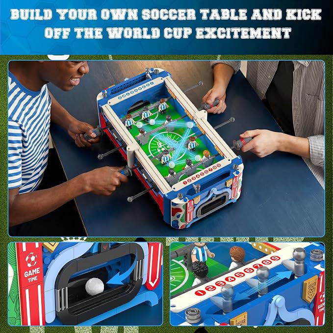 Soccer Cup Building Blocks Set - 2026 Soccer Match Trophy Football Table Game Construction Toy Building Set for Kid Adult, Ideal Gift Home Office Decor for Boys & Girls Fans
