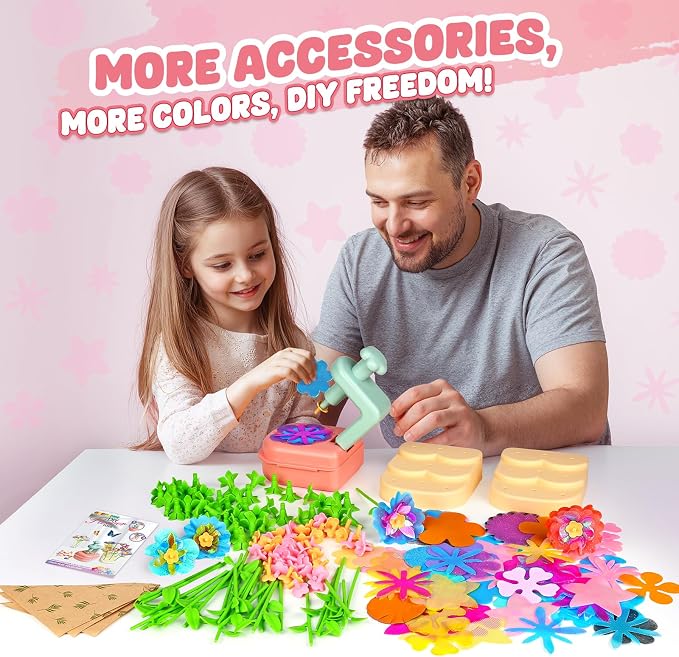 beefunni Flower Bouquet Craft Kit, DIY Crafts Toys for Kids Ages 4-8, Educational Flower-Making Toy for Toddler, Arts & Crafts for Toddler Girl, Birthday Gift for 4 5 6 7 8+ Year Old Girls and Boys