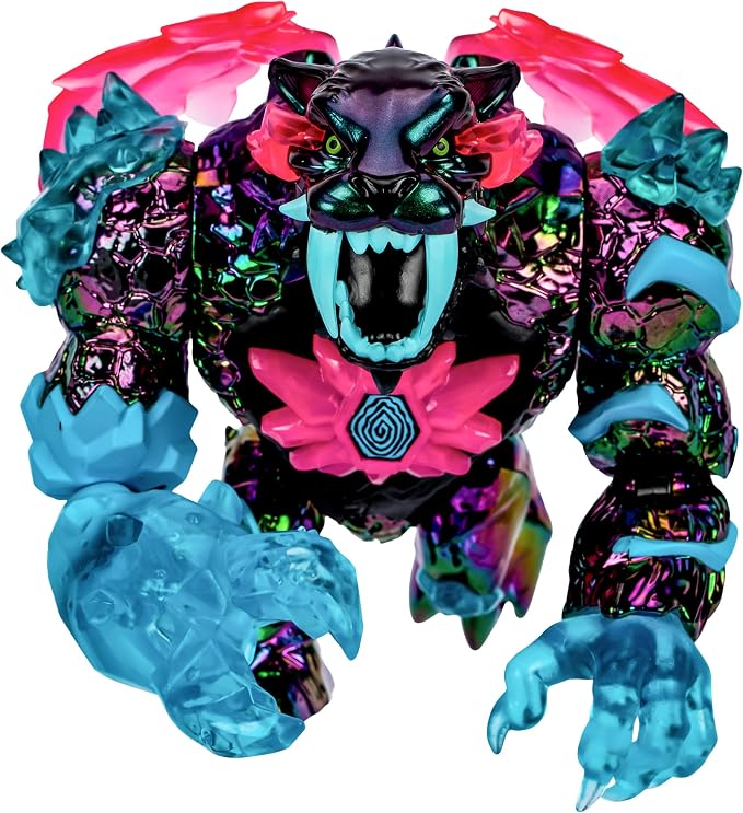 MrBeast Lab Apex Beast Neon Panther Collector Figure, Standing at 6.5 Inches/16.5cm Tall, with Extreme Detailing, Premium Packaging, 13 Points of Articulation and Chomp Jaw