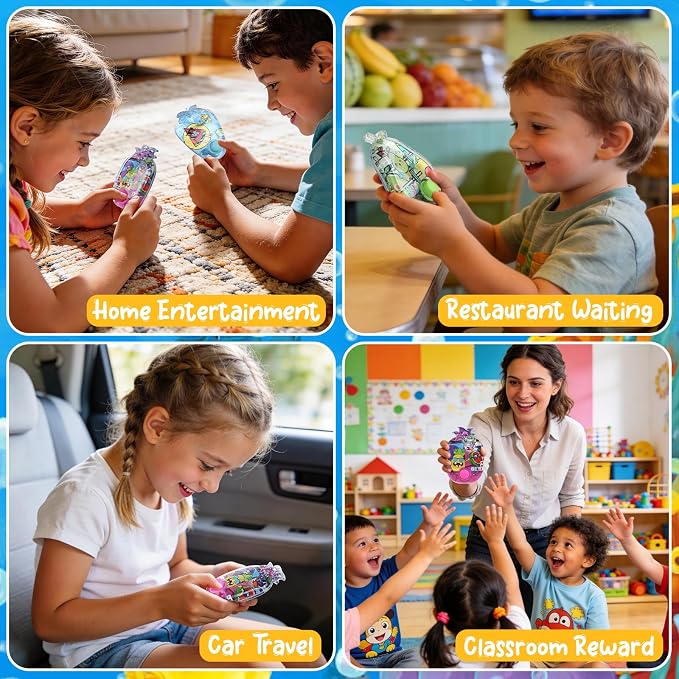 Cleboen 12 Pack Handheld Water Games for Kids, Water Ring Toss Handheld Games Fruit Party Favors Goodie Bag Stuffers Classroom Rewards for Boys Girls, Stress-Relief Car Games Travel Toys for Kids