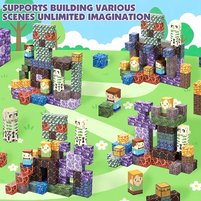 AIDYVOI 100 PCS 0.8in Magnetic Blocks - Magnet Travel Toys for Kids Ages 3+, Portable Magnetic Building Blocks, Stacking Magnets Cube STEM Construction Toys Birthday Gift for Boys Girls