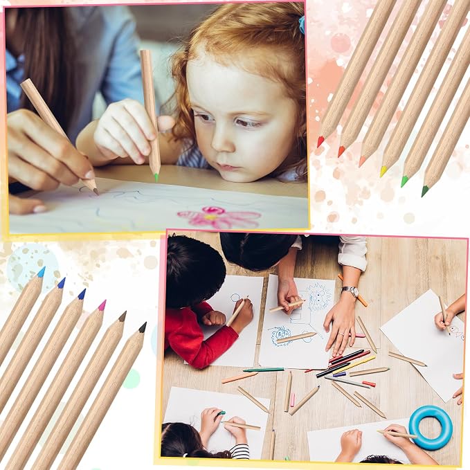 Sinload 150 Set Mini Colored Pencil Bulk for Kid 3.5in Colored Pencils for Coloring Drawing Bulk for Student Teacher 12 Color with Sharpener Eraser Back to School Classroom Party Favors Gifts