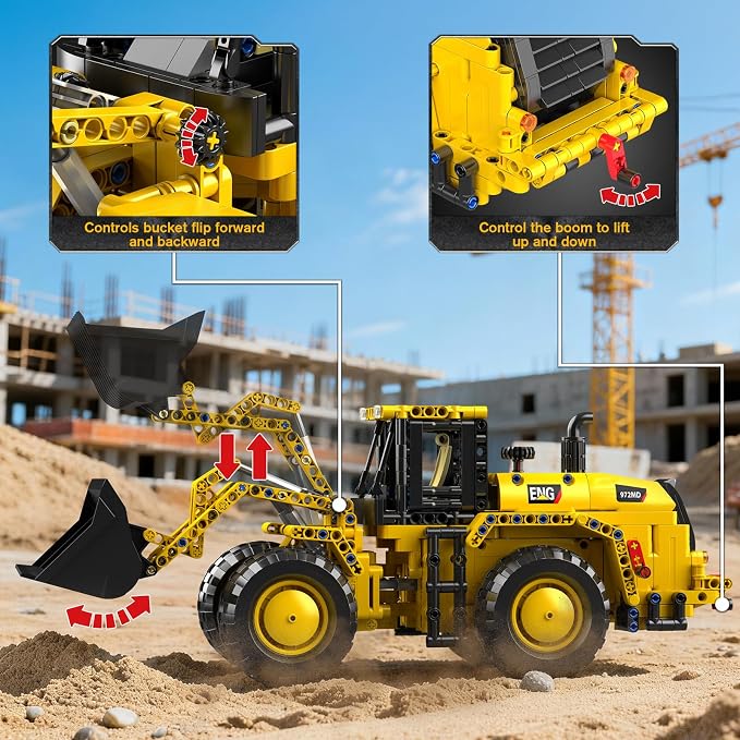 Mould King Technik Wheel Loader Builidng Sets, 17084 MOC Construction for Adults, Engineering Vehicle Model Kits with Articulated Steering/Scoop (910PCS+)