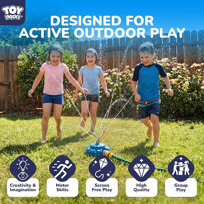 TOY Life Shark t Ball Sprinkler for Kids Ages 4-8 to 8-12, Water Sprinklers Outdoor Toy, Spinning Lawn Sprinkler for Toddlers and Big Kids Backyard Summer Fun, Baseball Water Toy
