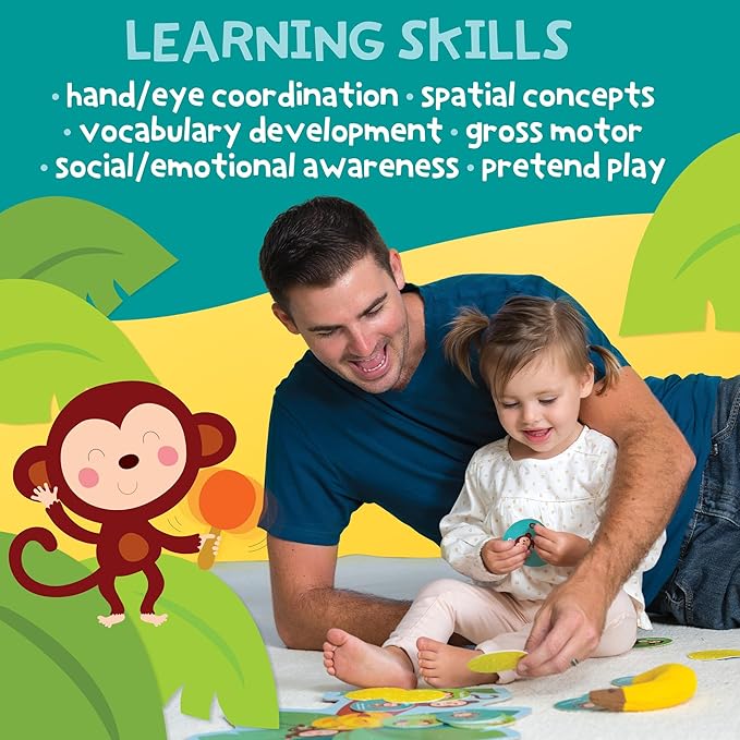 Peaceable Kingdom Deluxe Monkey Around First Game for Toddlers Interactive Play with Parent Ages 2+