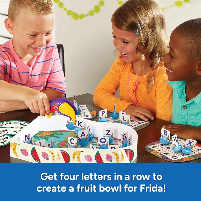 Educational Insights Frida's Fruit Fiesta - ABC Matching Games for Kids Ages 4-8, Alphabet Bingo Game for Kids, Toddler Board Games and Fine Motor Skills Toys, Preschool Letter Learning Alphabet Toys