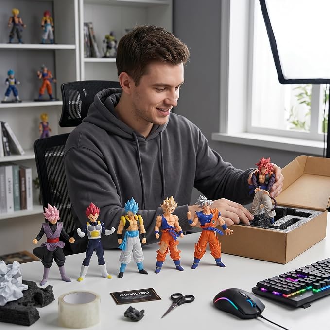 Anime PVC Action Figures 6PCS 6.5-8 Inch Dynamic Pose Collectible Statue Set for Fans Gift Display (6PCS)