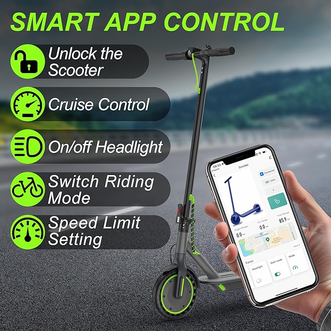 Aovowheel Electric Scooter for Adults, Folding E Scooter with 350W/500W Motor 16/24 Mph Top Speed, Max 19-23 Miles Long Range, 8.5''/10''/14''Tires Commuting Scooters with Dual Brakes System, APP