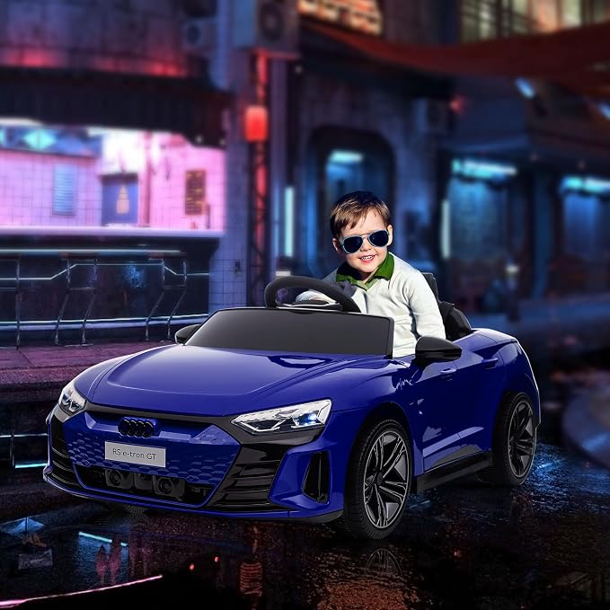 Aosom Licensed Audi RS e-tron GT 12V Ride On Car Truck for Kids, Electric Car Ride On Vehicle w/Parent Remote Control, Music, Lights, for Toddlers, Dark Blue