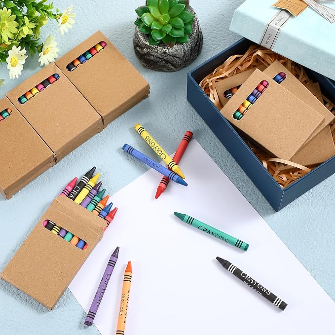 10 Packs Crayons Bulk Back to School Crayon 8 Color Crayon Individual Packs Mini Wrapped Wax Washable Crayons for Student Gifts School Supplies Classroom Rewards Gifts