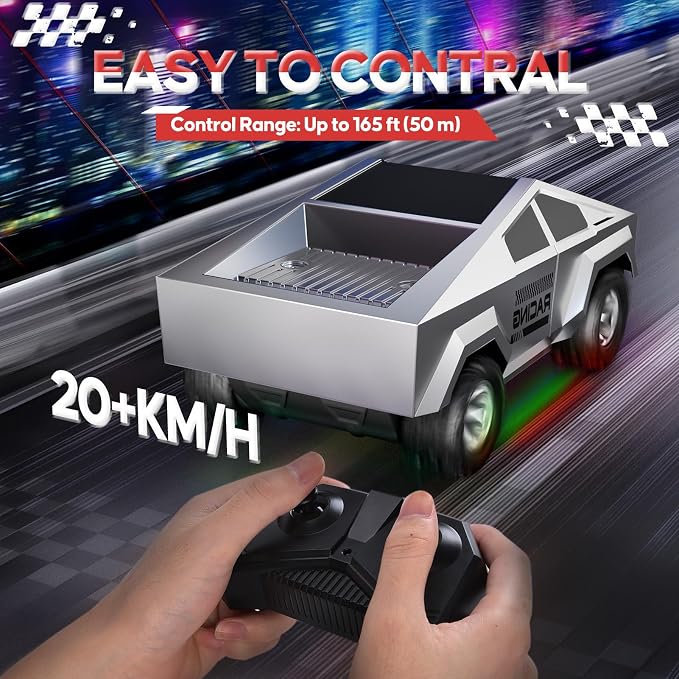 1:24 RC Car Toys, All Terrain High Speed 2WD RC Truck with Light and Loadspace, 2.4GHz Off-Road Vehicles Remote Control Car, Electric Vehicle Toys Gift for Boys Girls Age 3+