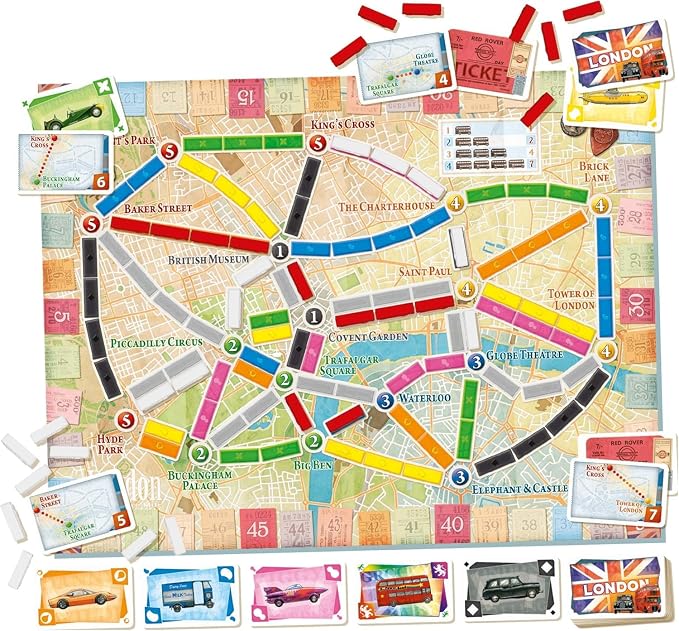 Asmodee Ticket to Ride London Board Game - Train Route-Building Strategy Game, Fun Family Game for Kids & Adults, Ages 8+, 2-4 Players, 10-15 Minute Playtime