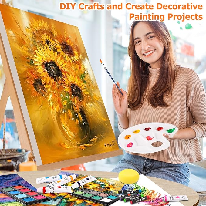 Soucolor Arts and Crafts Kits, 192-Pack Deluxe Art Set Coloring Drawing Painting Supplies Art Kit with Acrylic Pad, Watercolor Pad, Sketch Book, Canvases, Acrylic Paint, Crayons, Pencils