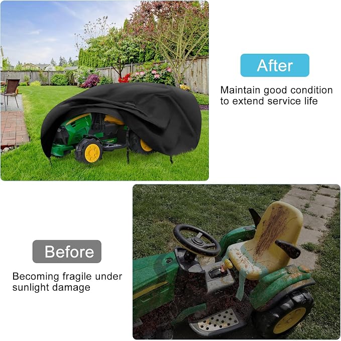 Kids Ride On Toy Tractor Cover, 70" L x 28" W x 26" H Outdoor Waterproof Cover for Kids Electric Tractor with Trailer, Universal and All Weather Protection
