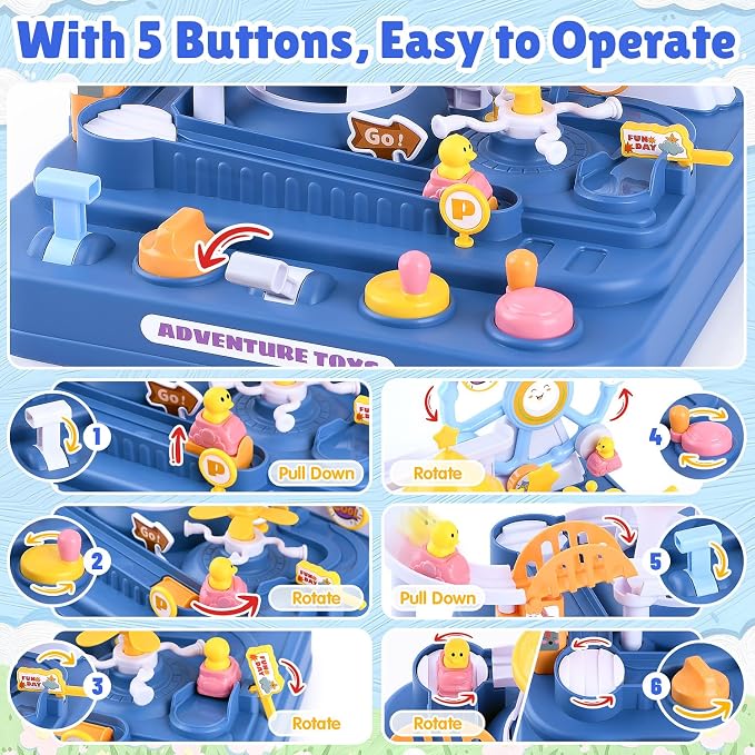 Magnetic Car Race Track for Toddler 3+ Educational Stem Toys Montessori Toys for 3 Year Old to Develop Motor & Thinking Skills Gift for Boy Girls