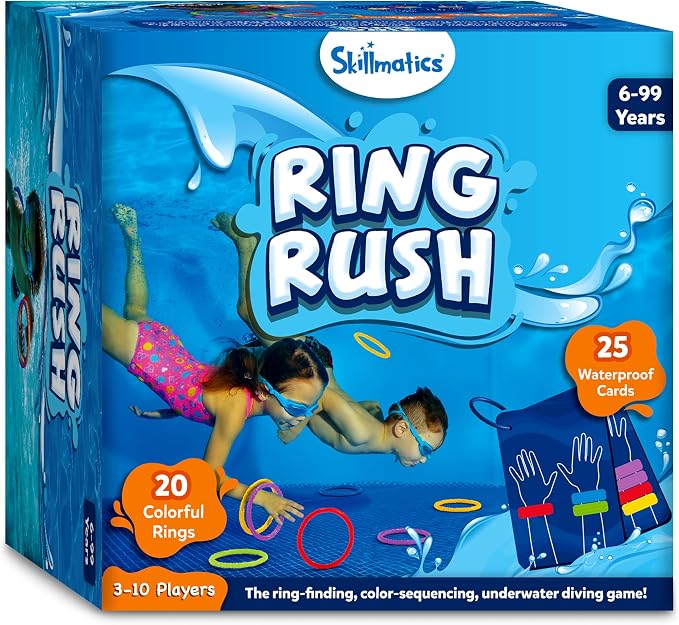 Skillmatics Ring Rush Diving Toys – Underwater Search & Find Game, Pool Diving Rings, Swimming Pool Toys for Kids, Summer Outdoor Water Games, Gift for Boys & Girls Ages 6, 7, 8, 9 & Up