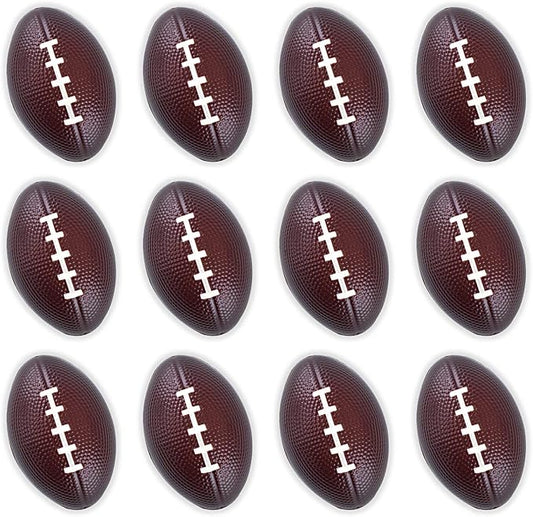Super Z Outlet Mini Foam Sports Balls for Kids Adults Mini Baseball Football Basketball Soccer Stress Bulk Toy Game Party Decoration Relaxable (Football) - Pack of 12