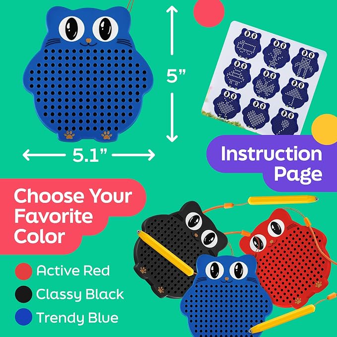 AYNAT FUN Magnetic Drawing Board for Kids & Toddlers with Beads and Magnet Stylus Pen - Magnetic Travel Toy for Airplane & Car Ride Activities for Kids