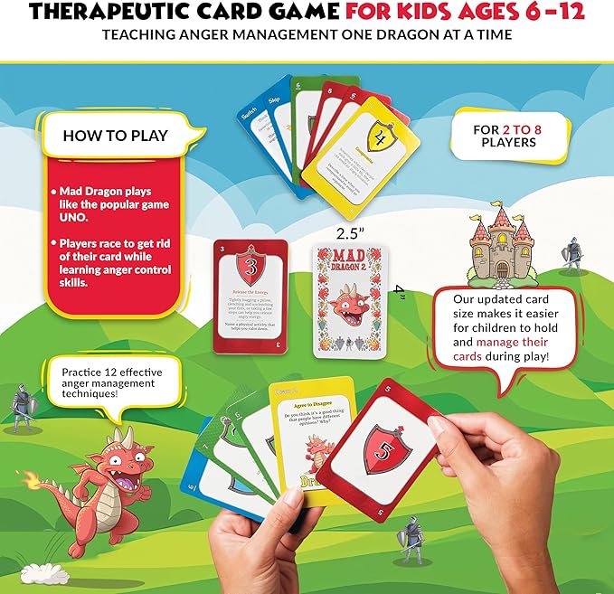 Mad Dragon 2: an Anger Control Card Game for Kids | A Fun, Therapist-Friendly Social Emotional Learning Activity that Teaches Emotional Regulation Through Play