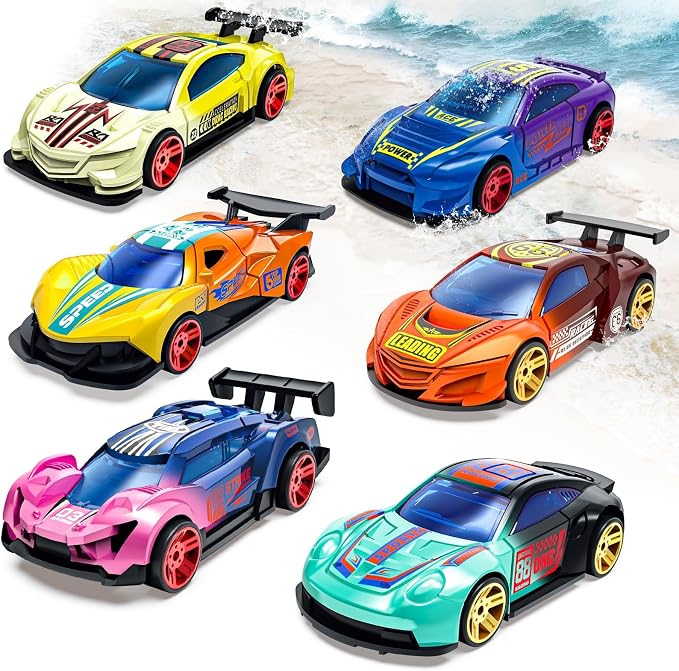Color Changing Cars Toys Bath Toys for Kids Ages 1-3 4-8 Goodie Bags Fillers for Kids Grandkids Pool Water Toys Boys Birthday Car Gifts Sensory Die-Cast Toys Mini Sensory Toys Theme Party Giveaways