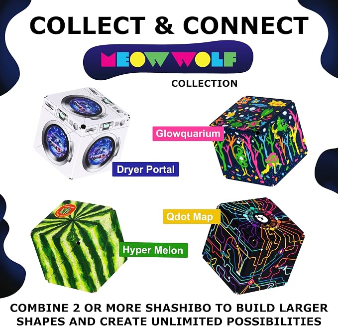 Shashibo Sensory Fidget Toy for Adults & Kids, Stress Relief Fidget Toy for Adults, Teens & Kids, Cool Fidget Toys for Desk, Classroom Must Have, Sensory Shape Shifting Cube, 100+ Possible Shapes