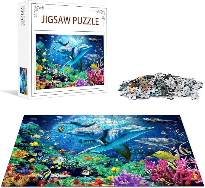 Nattork Jigsaw Puzzles 500 Pieces for Adults（Age 14+）, Families (Sea World) Pieces Fit Together Perfectly