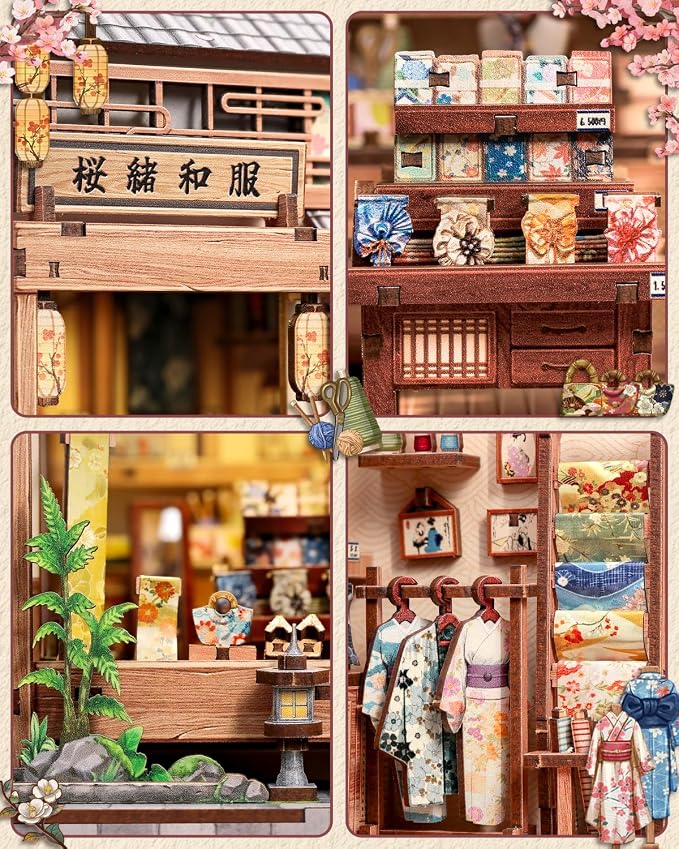 CUTEBEE Book Nook Kit for Adults Teens, DIY Japanese Style Miniature Dollhouse, 3D Puzzle Educational Toy, Bookshelf Home Decor & Creative Birthday for Family Friends