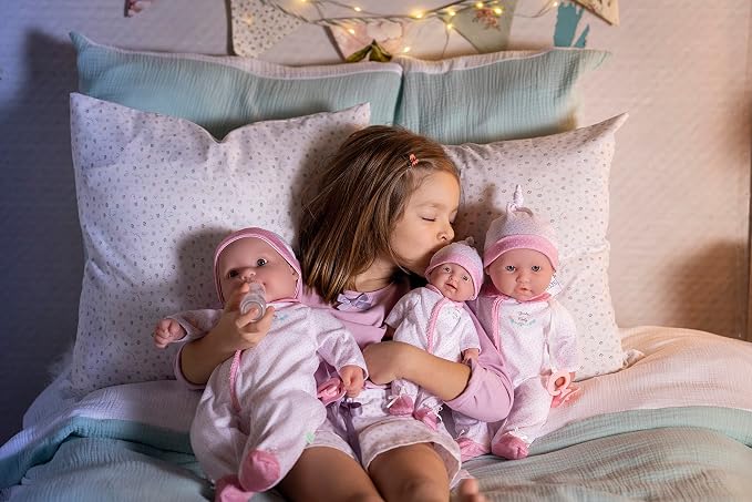 La Baby Caucasian 20-inch Small Soft Body Baby Doll | JC Toys - La Baby | Washable |Removable Pink Floral Outfit w/ Hat, Pacifier & Magic Bottle | For Children 12 Months +