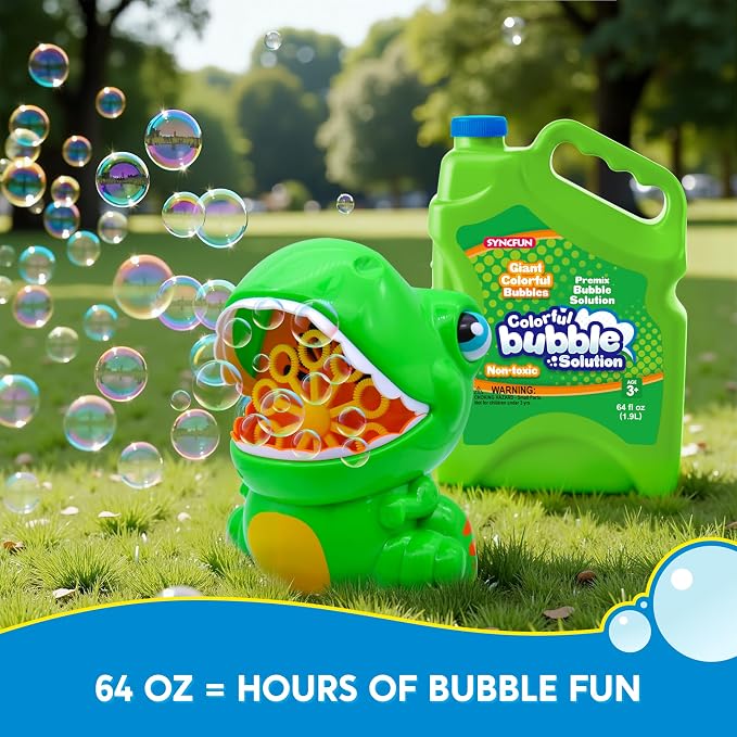SYNCFUN 64 oz Premixed Bubble Solution, 1.9L Giant Pre-Mix Refill Solution for Bubble Machine,Bubbles for Kids, Wands, Blower, Easter, Outdoors Activity, No Mixing or Measuring