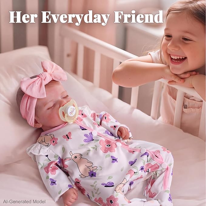 BABESIDE 20 Inch Reborn Baby Dolls Girl, Realistic Newborn Baby Doll with Poseable Body, Lifelike Baby Doll with Accessories for Girls Ages 3+, Pretend Play & Collection Gift