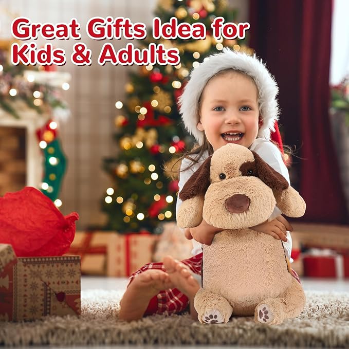 meowtastic Brown Dog Weighted Stuffed Animals - 28 Inch 5.0 Pounds Weighted Plush Dog Stuffed Animals - Large Stuffed Dog Weighted Plush Pillow - Cute Plush Toys Gifts for Kids & Adults (28" 5.0 lbs)