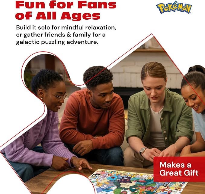 Buffalo Games Pokémon - Fan Favorites - 300 Piece Jigsaw Puzzle - 21.25 x 15 in - Precision-Cut Pieces & Fun Puzzles for Adults - Includes Bonus Full-Color Pokémon Poster