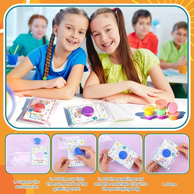 30 Set Back to School Modeling Clay with Cards Mini Modelings Dough Bulk Back to School Gifts for Kid Goodies Bag Filler Classroom Gift Exchange Party Favor