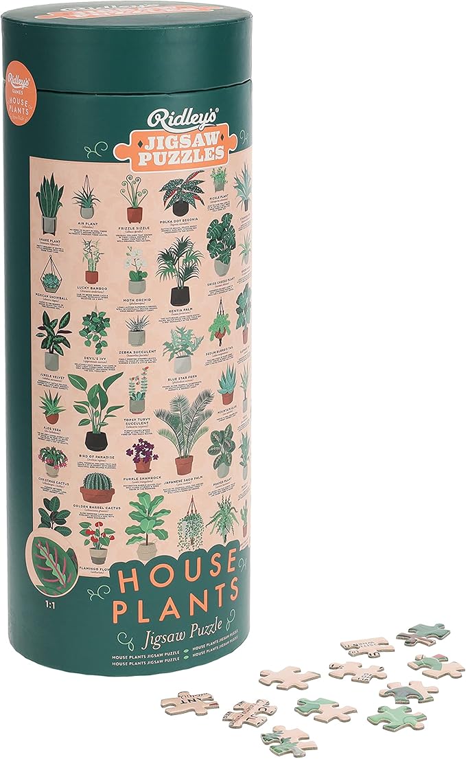 Ridley's Games: House Plants 1000-Piece Jigsaw Puzzle | Perfect for Plant Owners with Over 30 Unique Plants | Perfect Room Décor Once Completed | Storage Tube Included