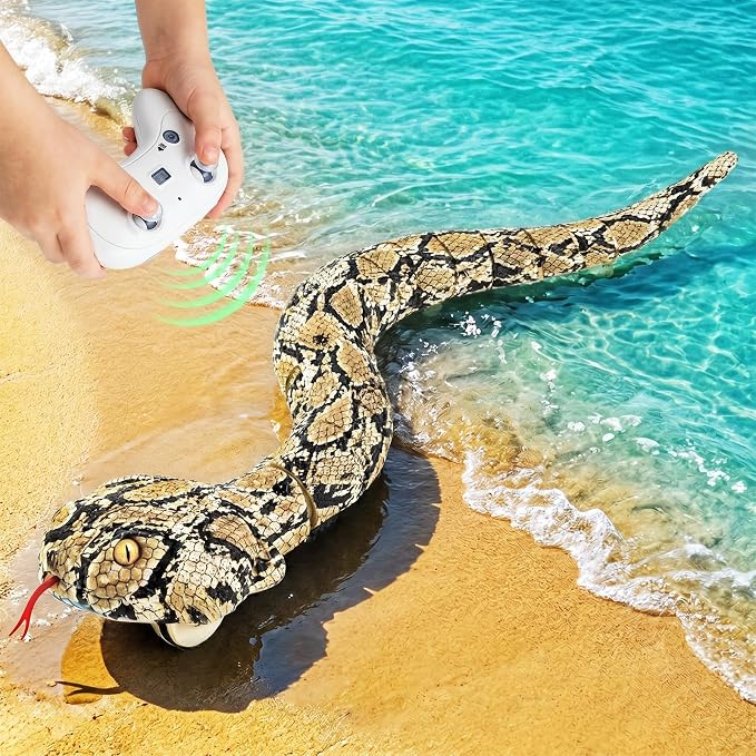 Remote Control Snake Toy Amphibious RC Snake with Realistic Movement Land & Water Modes Pool Prank Games for Indoor Outdoor Fun Birthday Gifts for Boys Girls Ages 5–13