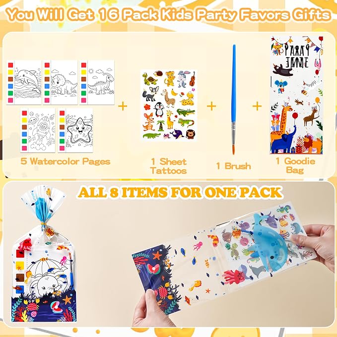 Water Coloring Books & Temporary Tattoos Bulk for Kids Party Favors(338Pcs) | Party Favors, Coloring Books for Kids Ages 4-8, Kids Crafts, Birthday Goodie Bag Stuffers, Classroom Prize, Kids Gifts