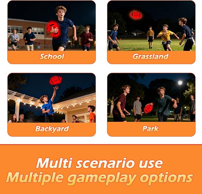 Glow in The Dark Football Light Up Football | USB-C Rechargeable LED Ball with Pump | Night Game Ball for Indoor & Outdoor Play | Gift Ready for Boys & Kids
