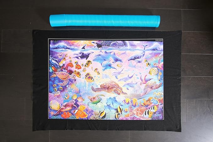Buffalo Games Roll-Up Puzzle Mat - 2000 Piece, Jumbo - Durable Felt Board for Secure Piece Grip - Storage Tube & Folding Mat for Compact Organization - Portable Puzzle Board for On-the-Go Setup