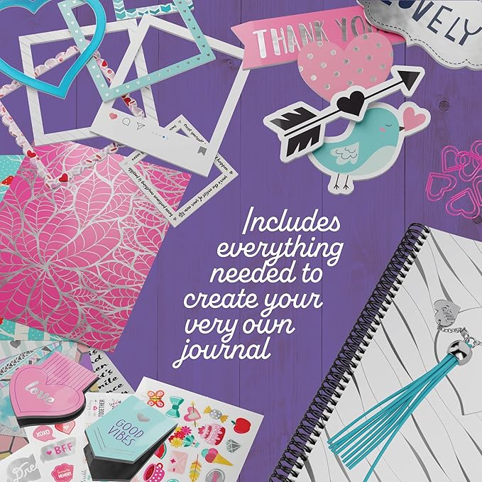 Pretty Me DIY Journal Kit for Girls - Gift for 8-14 Year Old Girl - Cool Birthday Gifts Ideas for Teens - Fun, Cute Art & Crafts Kits for Tween Teenage Kids- Scrapbook & Diary Supplies Toy Set