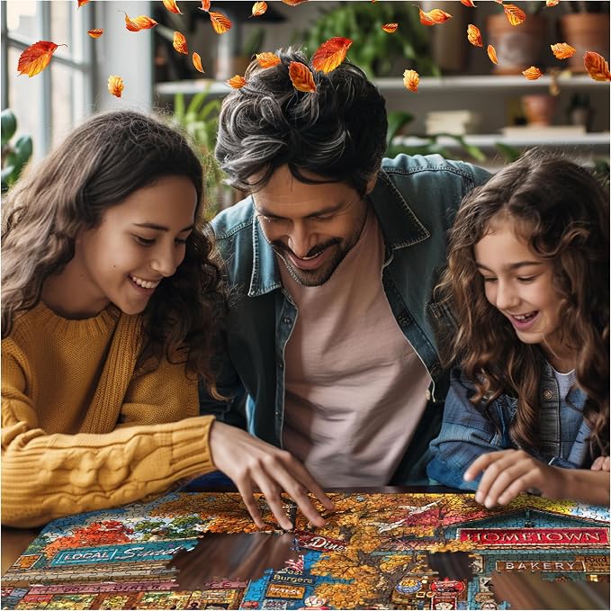 White Mountain 1000 Piece Jigsaw Puzzle Vintage Country Scenic Puzzle with Large Pieces Gift for Adults and Family 24" x 30" - Country Cafe