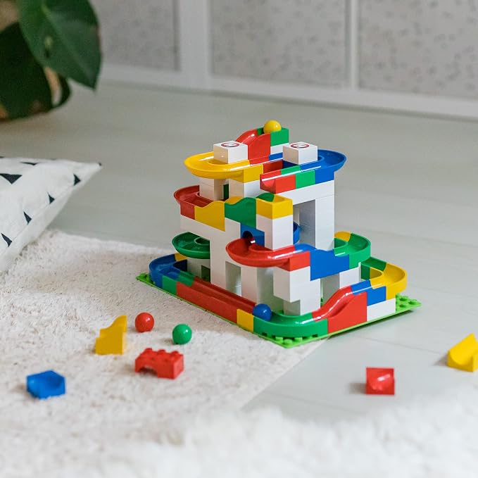 Hubelino Marble Run 123 Piece Starter Building Box Set, STEM Toys for 4-8 Year Olds, Compatible Marble Maze and Ball Run, Made in Germany