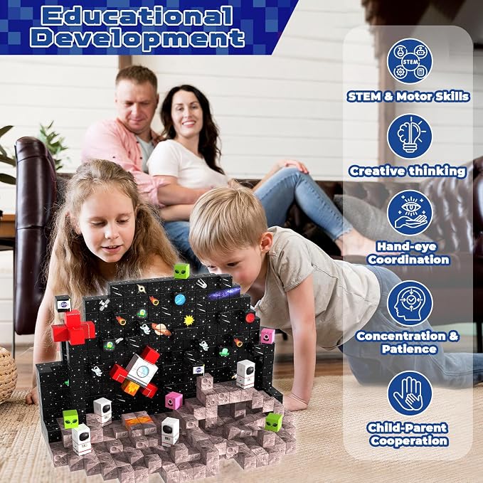 Annexfun Magnetic Blocks-100PCS Magnetic Building Blocks,Space Rocket Magnetic Tiles Cubes 2026 Upgraded STEM Game, Christmas Birthday Gifts for 3 4 5 6 7 8 9 10 Year Old Boys and Girls