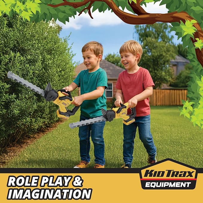 Kid Trax Hedge Trimmer Construction Toys - Outdoor Toys, Gardening Tools, Tools for Kid, Hedge Trimmer Cordless, Kids Toy, Pretend Play, Realistic Appearance & Sounds, Girl and Boy Toy Age 3+
