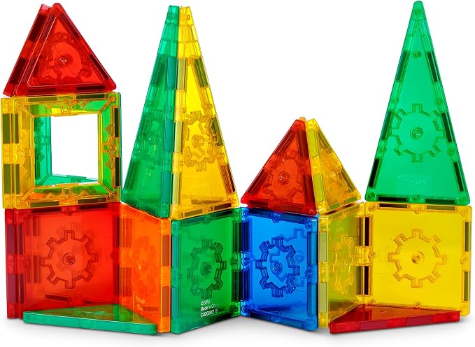 Tytan Magnetic Tiles 80-Piece Building Set by ZURU – Colourful STEM Construction Toy with Strong Snap-Fit Tiles for 2D and 3D Play, Includes Carry Bag, for Kids Ages 3+