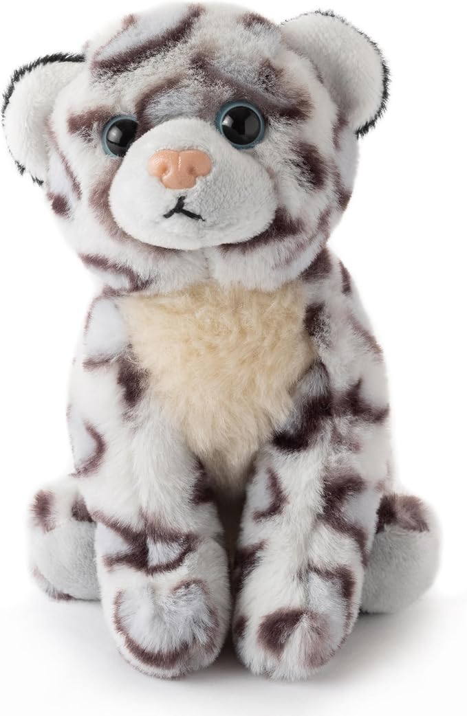 The Petting Zoo Snow Leopard Stuffed Animal Plushie, Gifts for Kids, Wild Onez Babiez Zoo Animals, Snow Leopard Plush Toy 6 inches