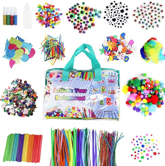 ANTDECOUS Arts and Crafts Supplies Kit for Kids - 2030+PCS Craft Supplies & Materials for Kids Creative Art Birthday Holiday Gift Craft Kits for Girls Boys 3+ 4 5 6 7 8 9 Year Old